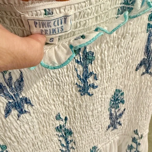 Pink City Prints Ellie Dress in Ocean Agapanthus Sz S - Picture 6 of 6